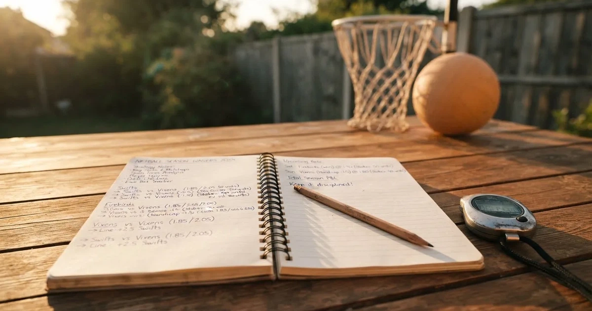 An open notebook with a pencil and a stopwatch on a wooden table